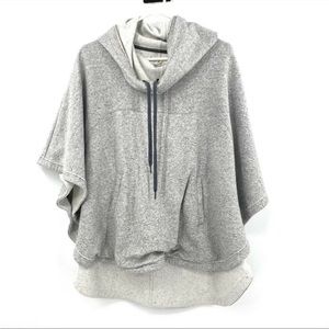 Lou & Grey Heathered Grey Hooded Sweatshirt Poncho